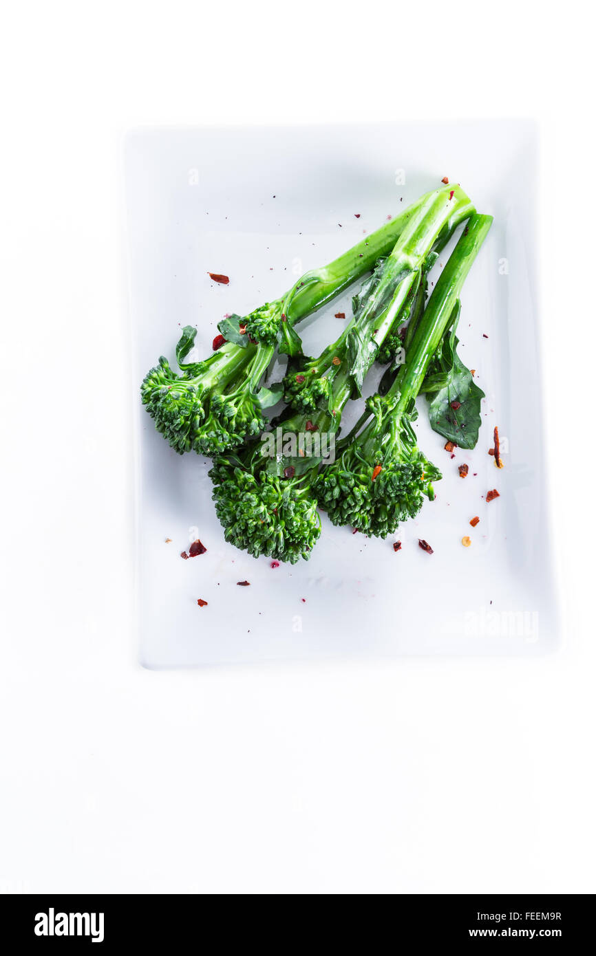 organic broccoli sautéed and seasoned with olive oil and red pepper