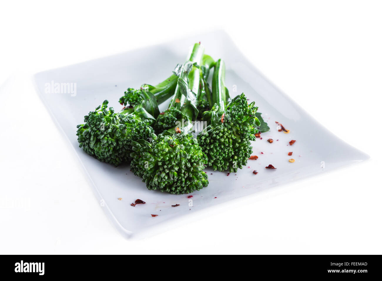 organic broccoli sautéed and seasoned with olive oil and red pepper