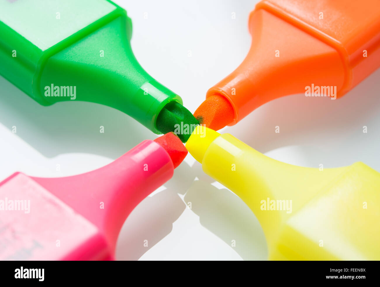 four colored markers Stock Photo Alamy