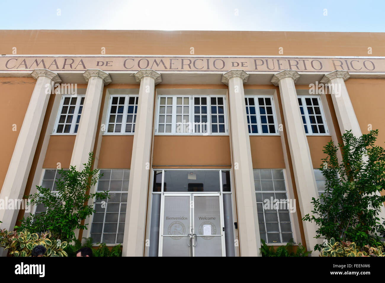 The Puerto Rico Chamber of Commerce building in Old San Juan, Puerto Rico. Stock Photo