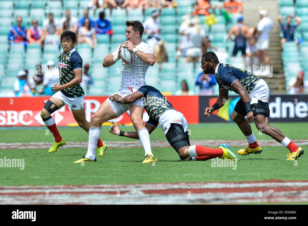 Sydney, Australia. 06th Feb, 2016. HSBC World Rugby Sevens Sydney day 1. England versus Japan. Englands Alex Gray in action. England won the game 26-5. Credit:  Action Plus Sports/Alamy Live News Stock Photo