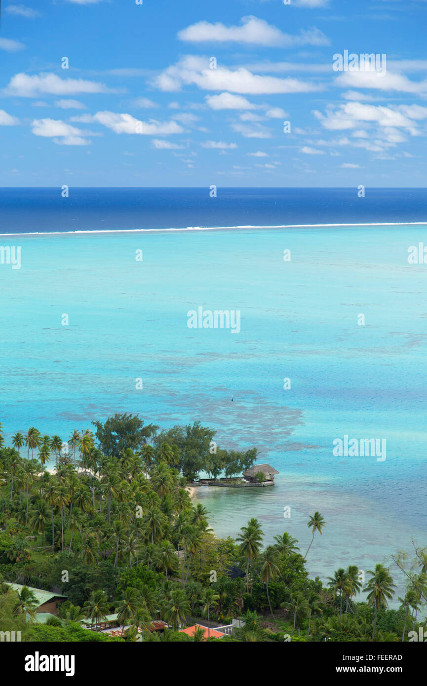 View of lagoon, Bora Bora, Society Islands, French Polynesia Stock Photo