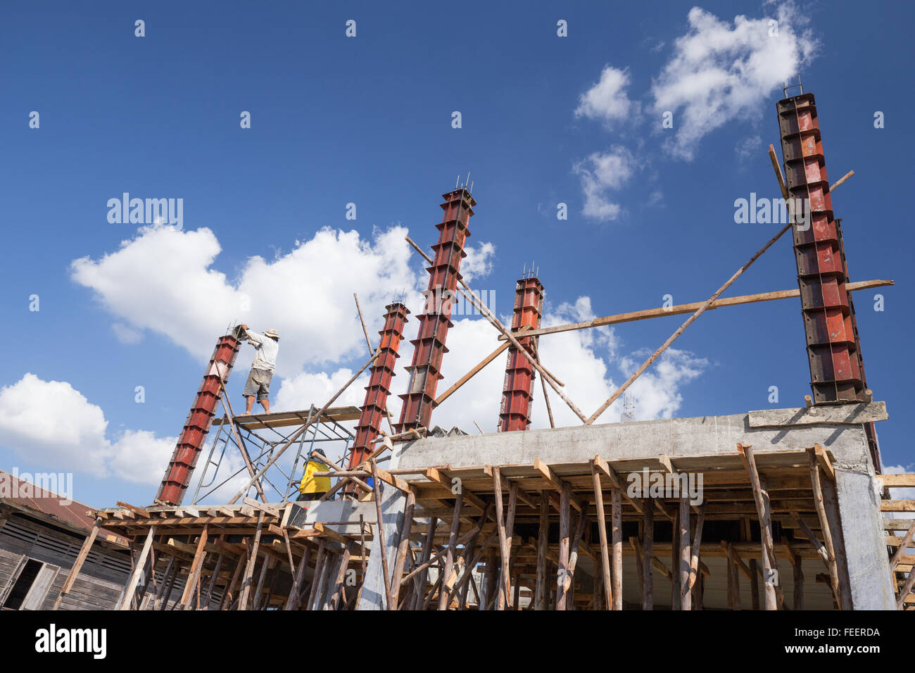 Pouring concrete building foundation mold hires stock photography and