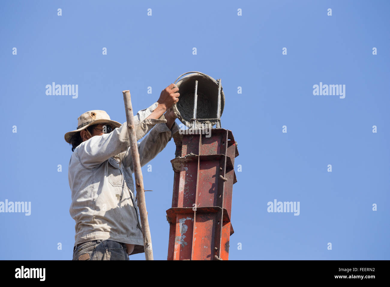 Pouring concrete building foundation mold hires stock photography and