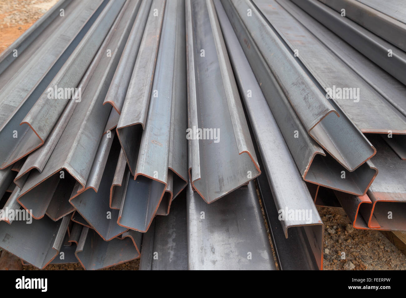 Steel channel steel chanel construction hi-res stock photography