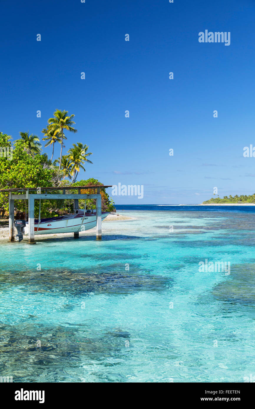 Lagoon at Tetamanu, Fakarava, Tuamotu Islands, French Polynesia Stock Photo