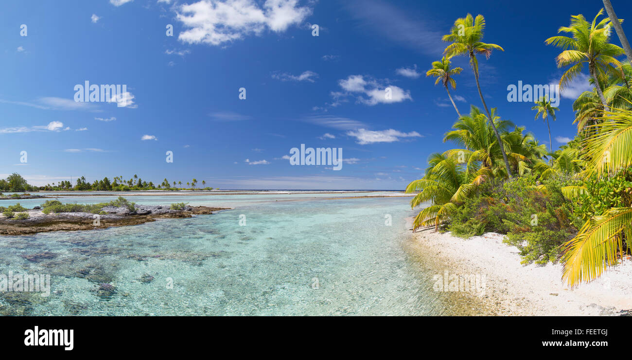 Beach at Tetamanu, Fakarava, Tuamotu Islands, French Polynesia Stock Photo