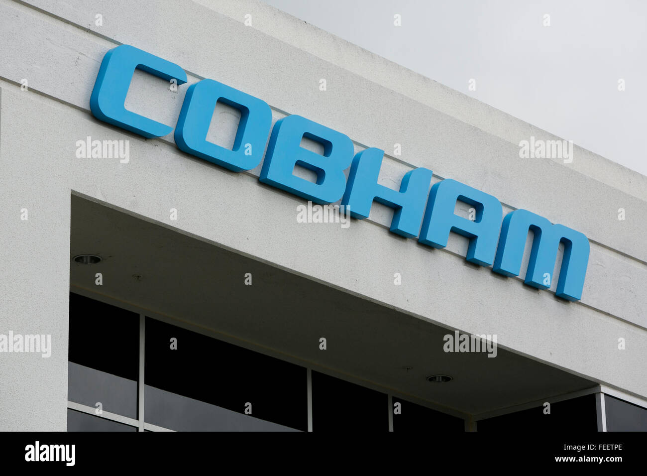 A logo sign outside of a facility occupied by Cobham in San Jose