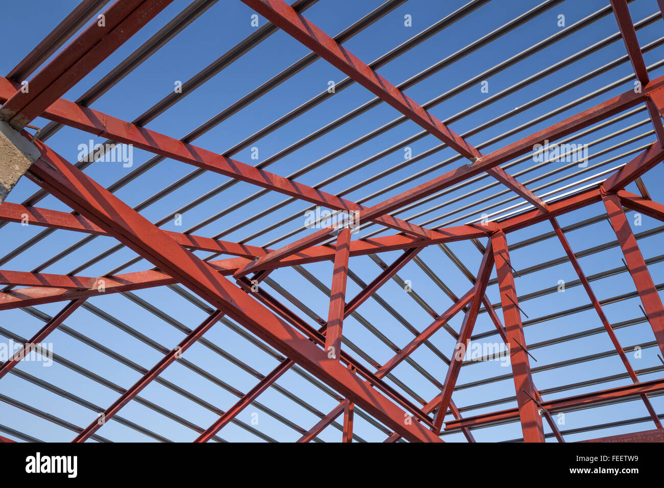 Structural Steel Beam On Roof Of Building Residential