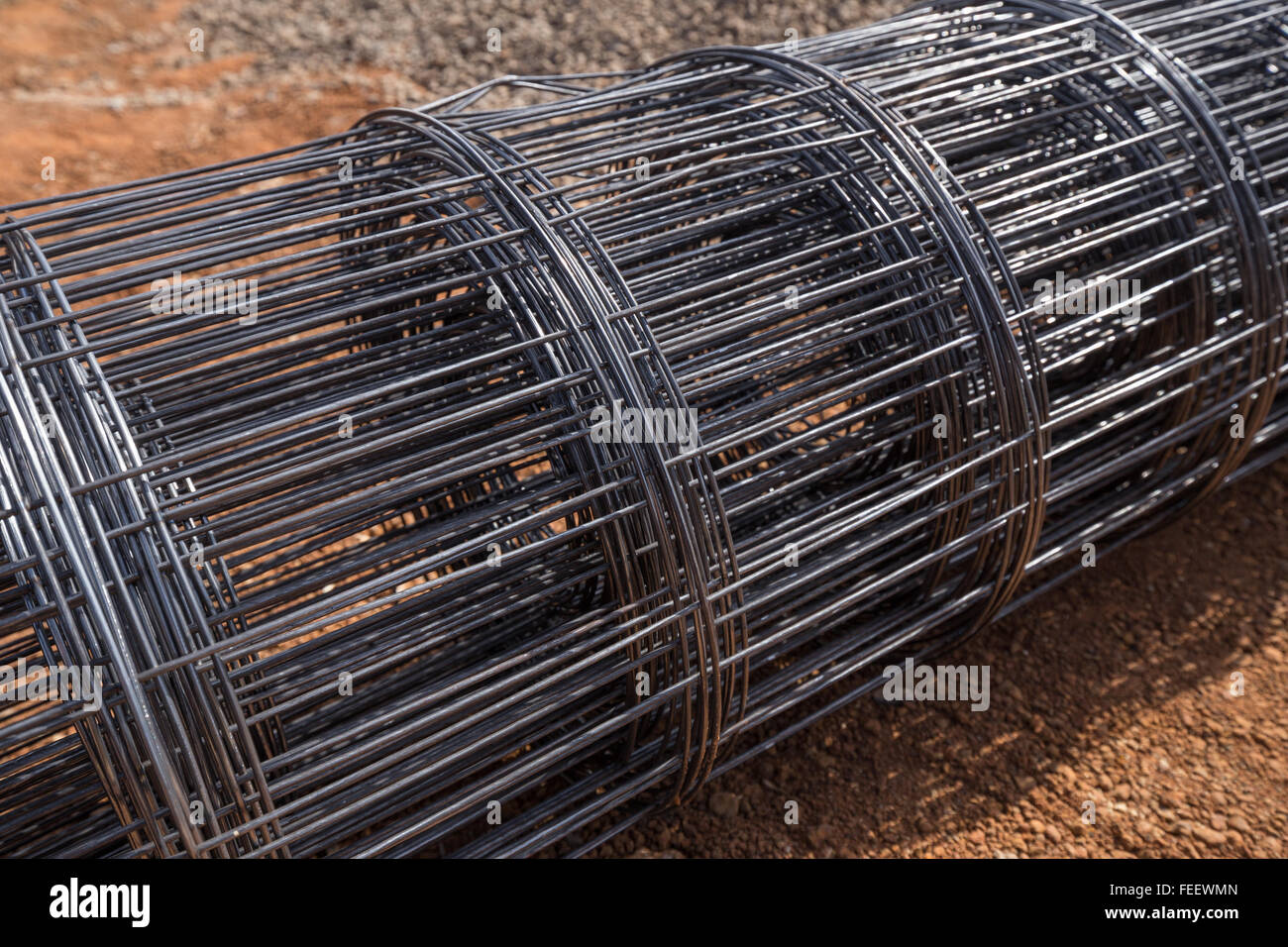roll of wire mesh on construction site Stock Photo - Alamy