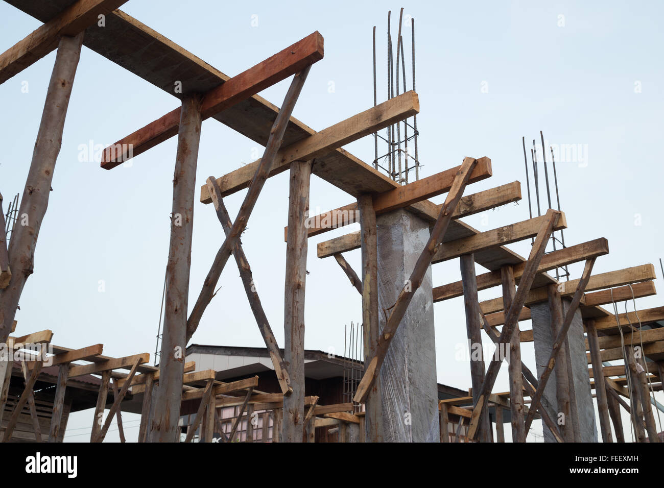 Reinforced concrete pillar rebar hires stock photography and images