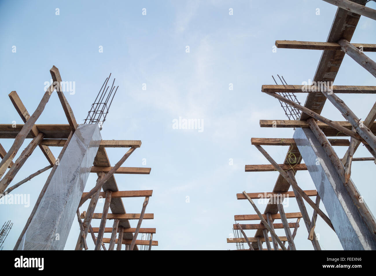 Reinforced concrete pillar rebar hires stock photography and images