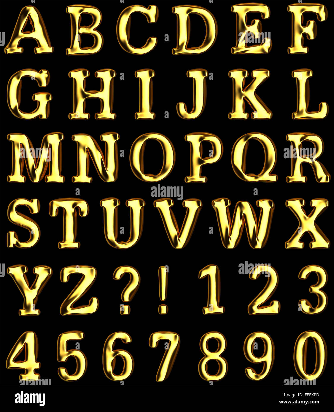 Vector Chic Sign Show Time Golden Font Letras Números Alfabeto