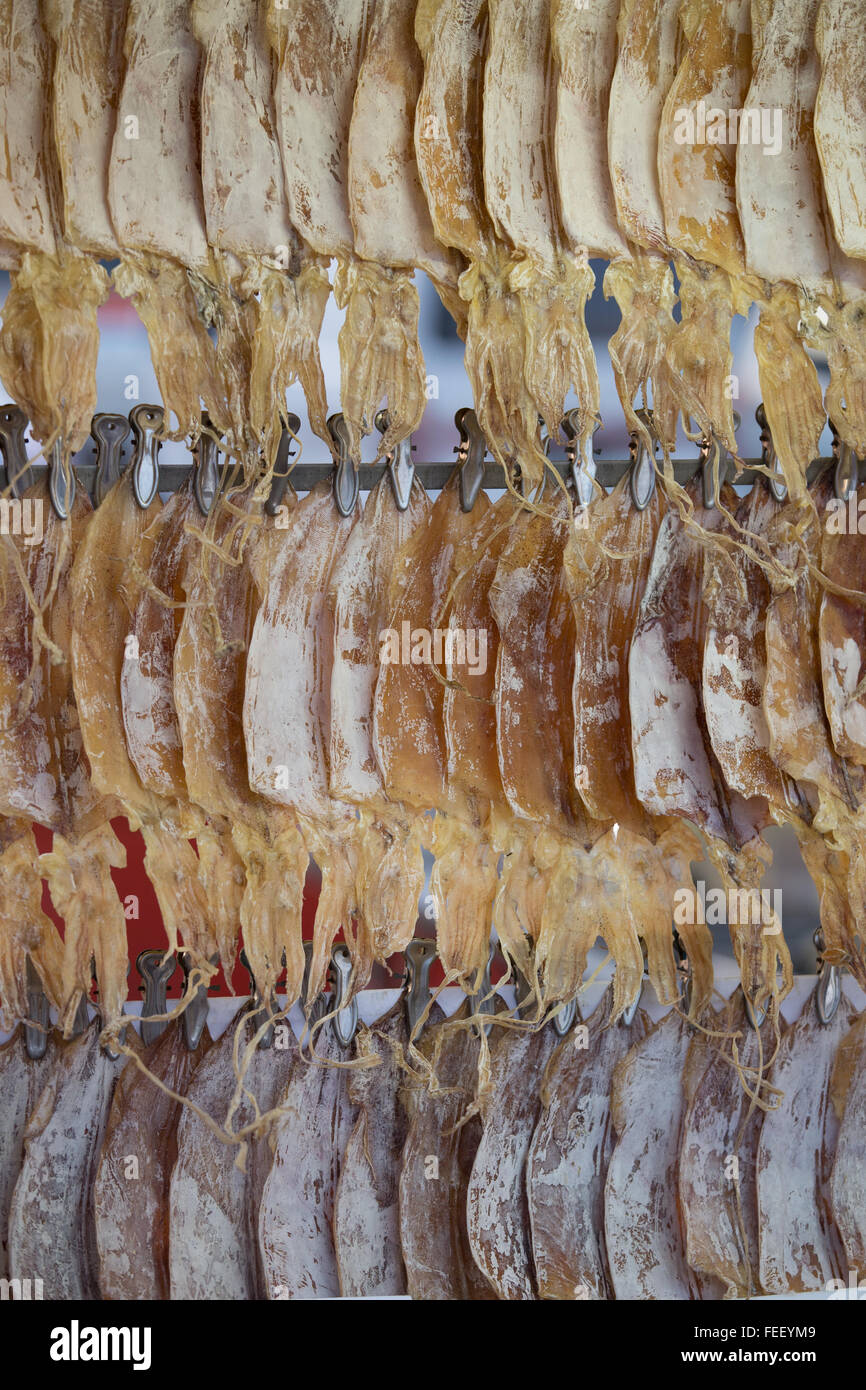squid dry in for sale the market Stock Photo Alamy