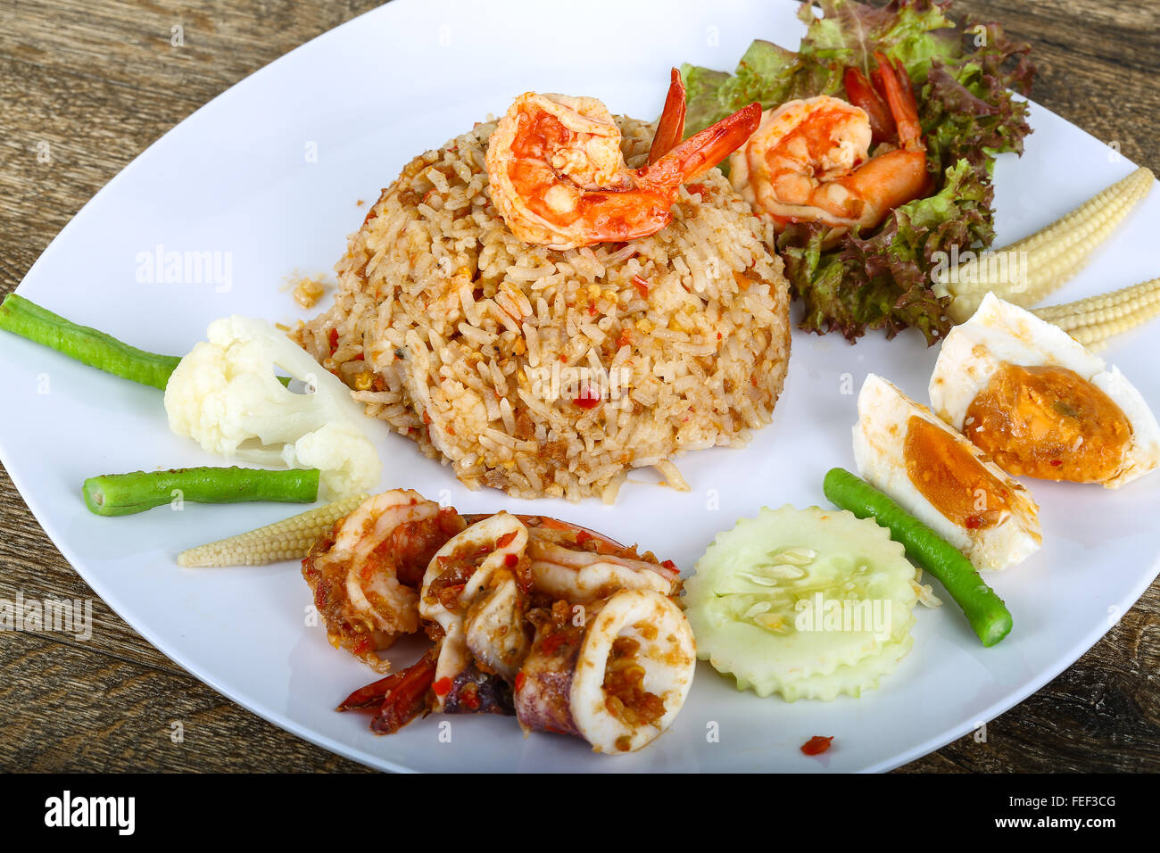 Asian style Fried rice with seafood, herbs and spices Stock Photo - Alamy
