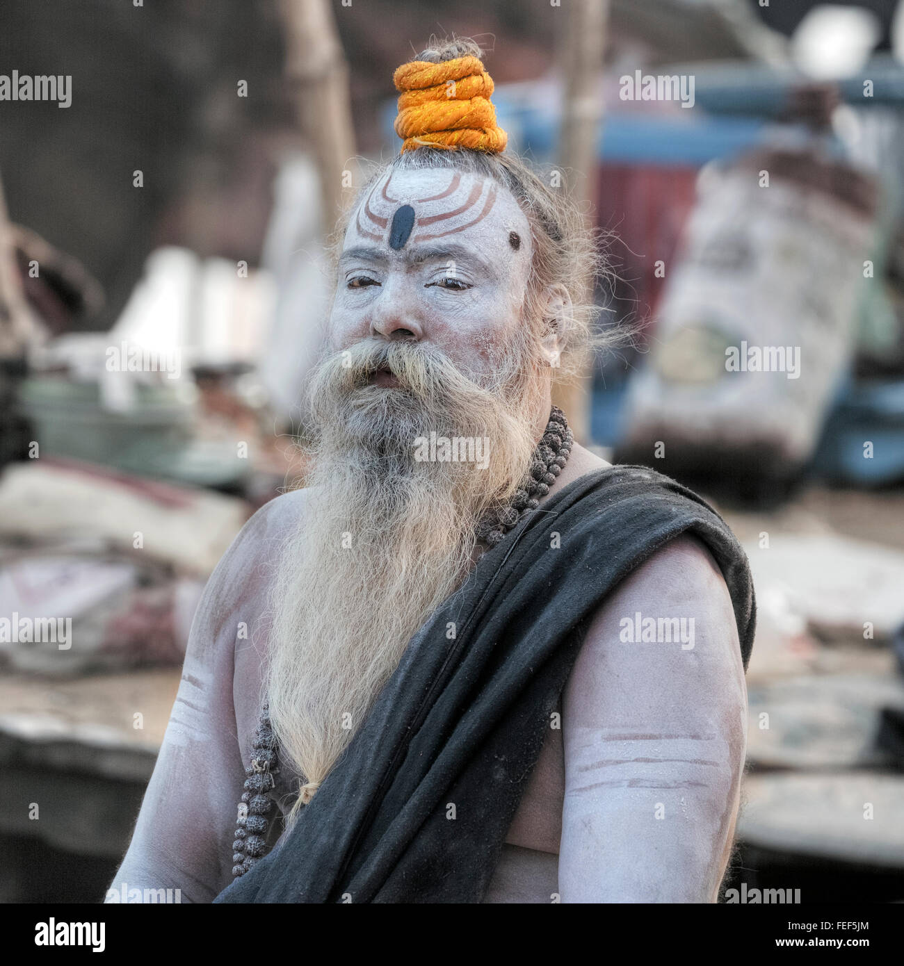 pilgrim, Varanasi, Ganges, Uttar Pradesh, India, South Asia Stock Photo