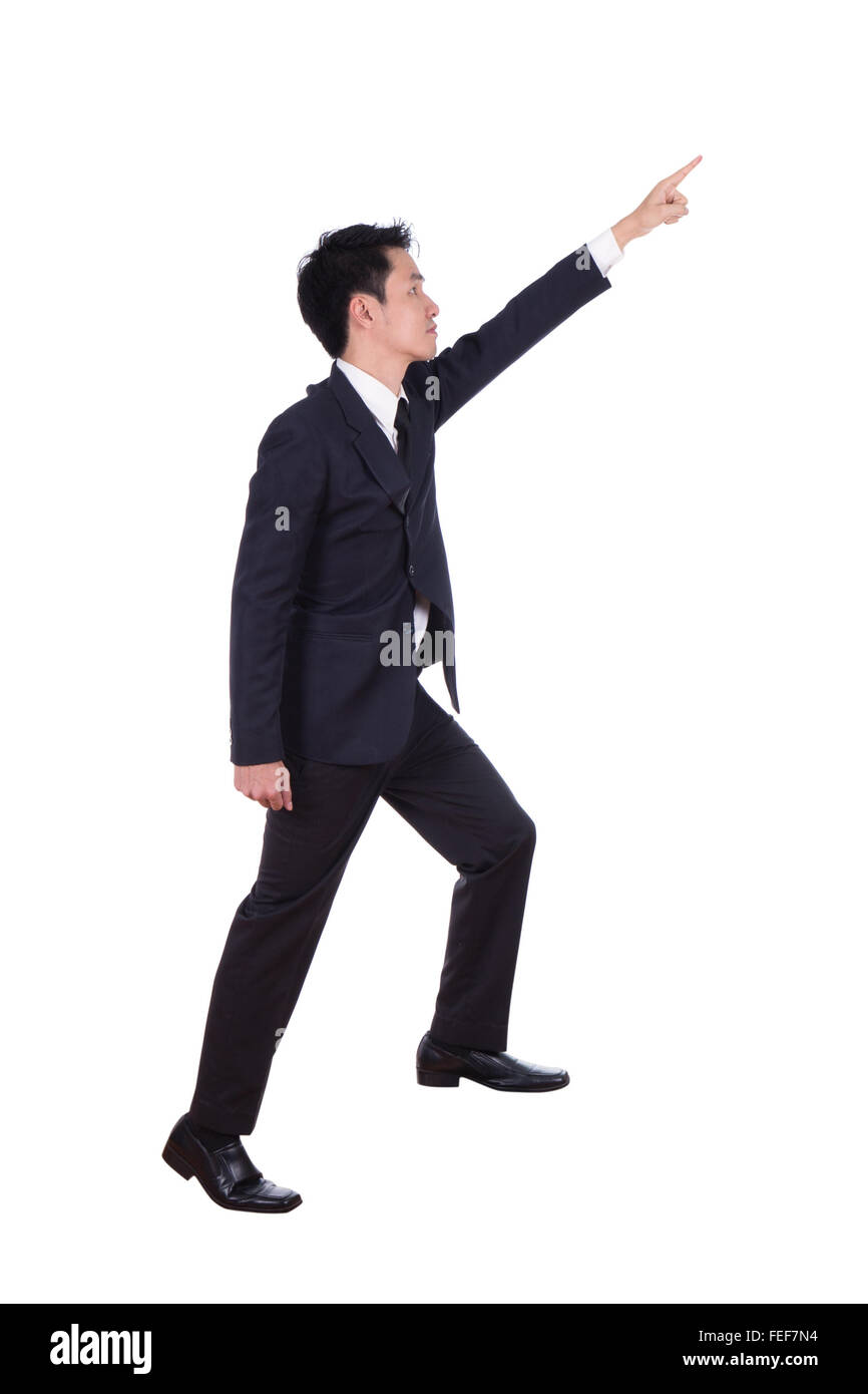 Young man stepping up for success Cut Out Stock Images & Pictures Alamy