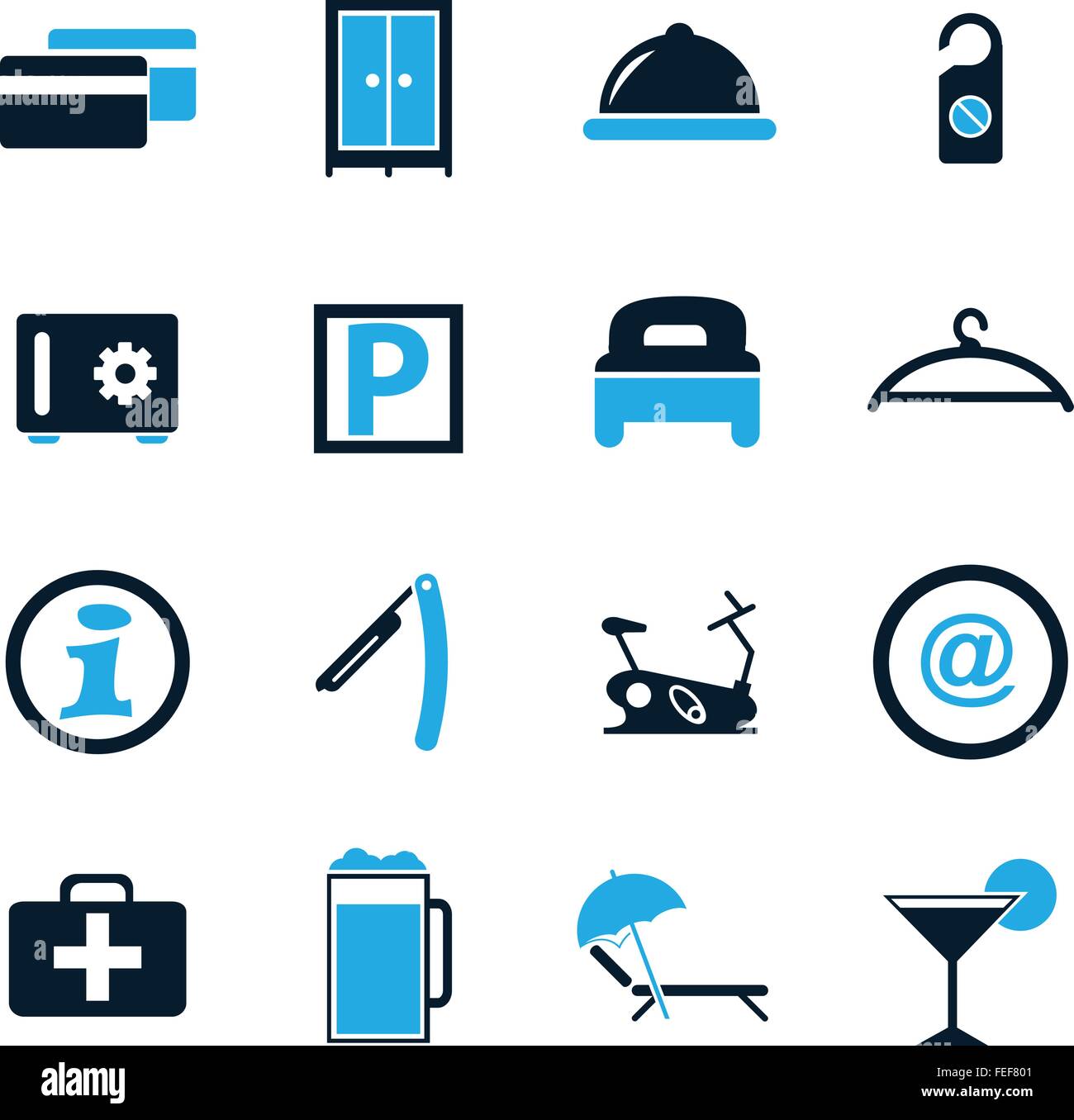 Hotel room icons set Stock Vector Image & Art - Alamy