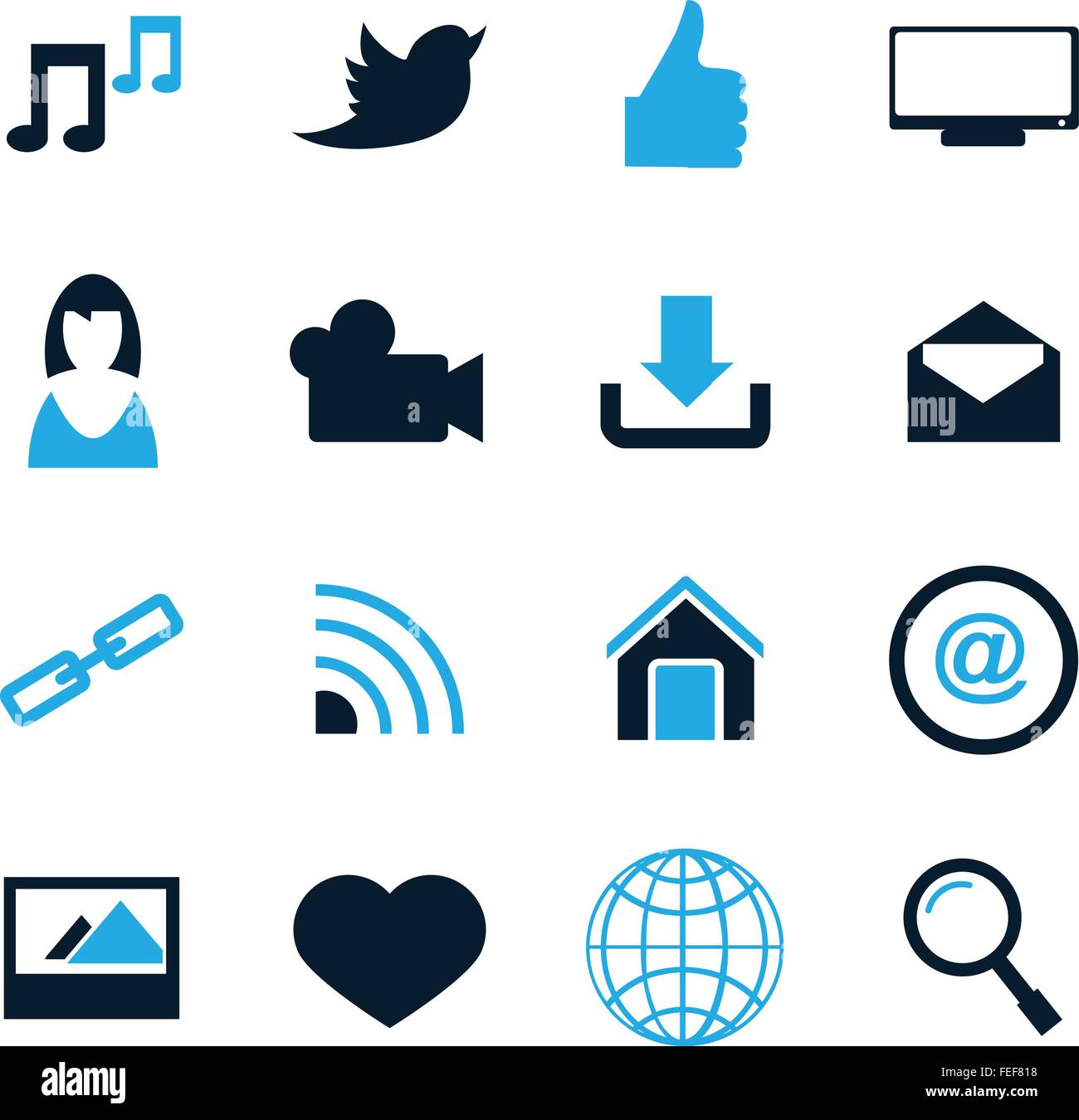 Social media icons set Stock Vector Image & Art - Alamy