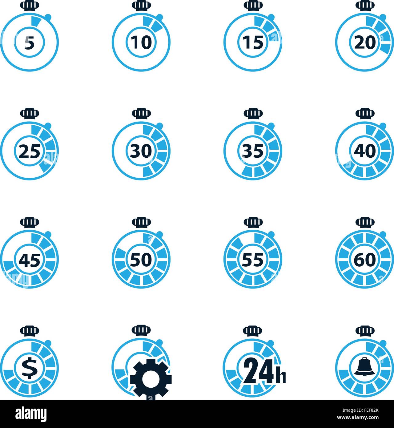 Timer icon set Stock Vector Image & Art - Alamy