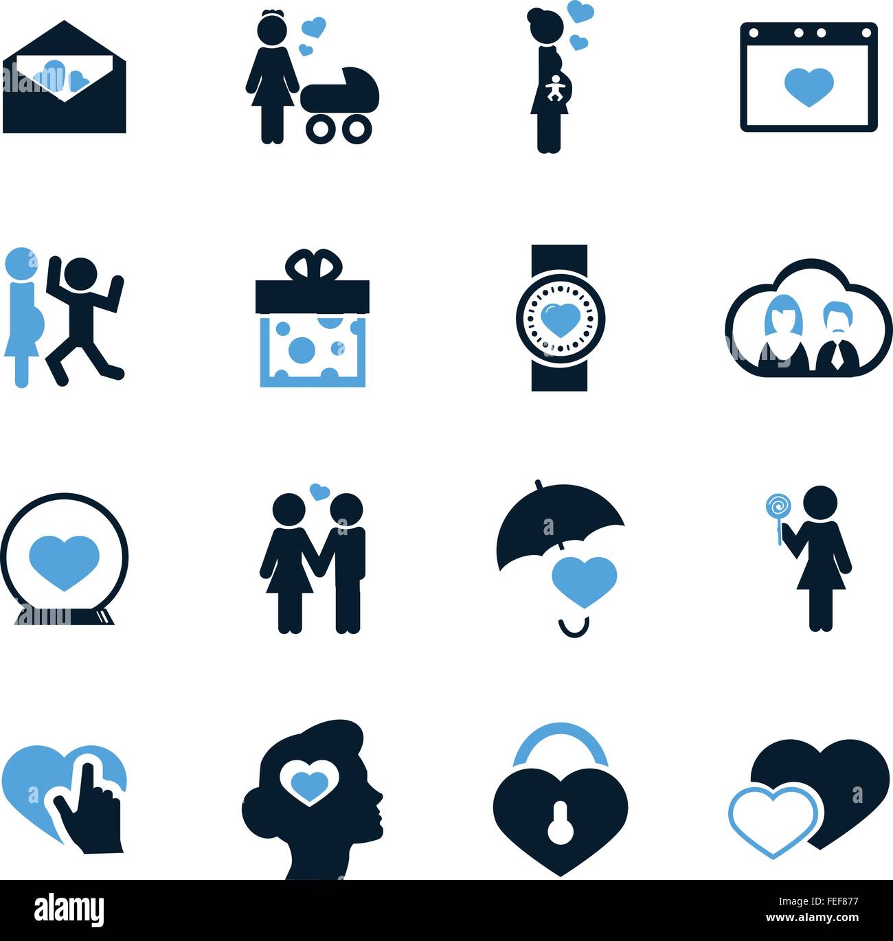 Valentine day icons set Stock Vector Image & Art - Alamy