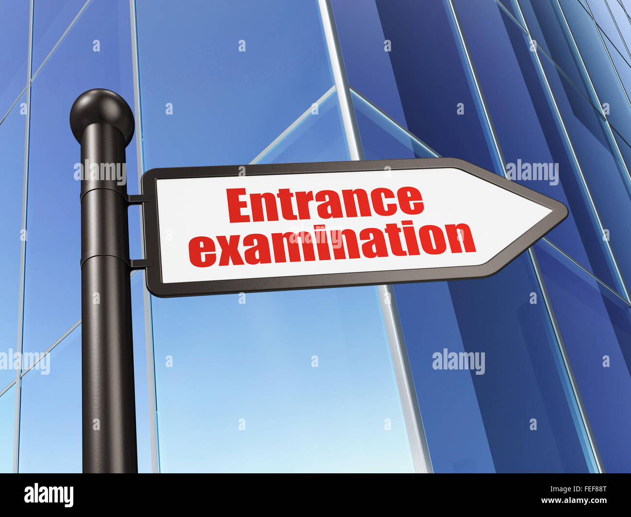 Study Test Sign Studying concept: sign Entrance Examination on Building background ...