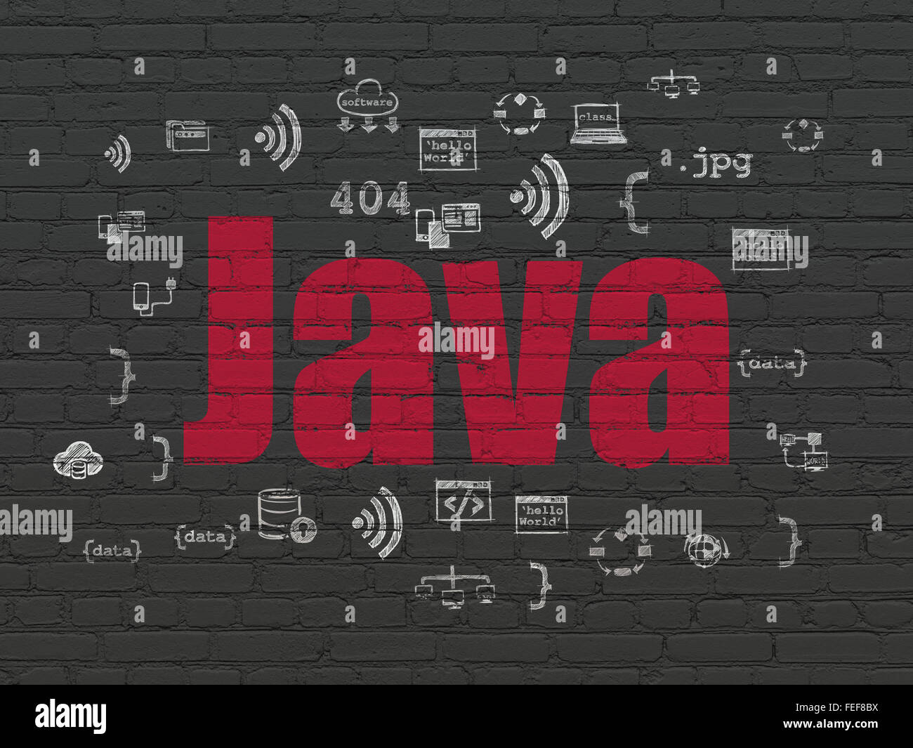 Programming concept: Java on wall background Stock Photo - Alamy