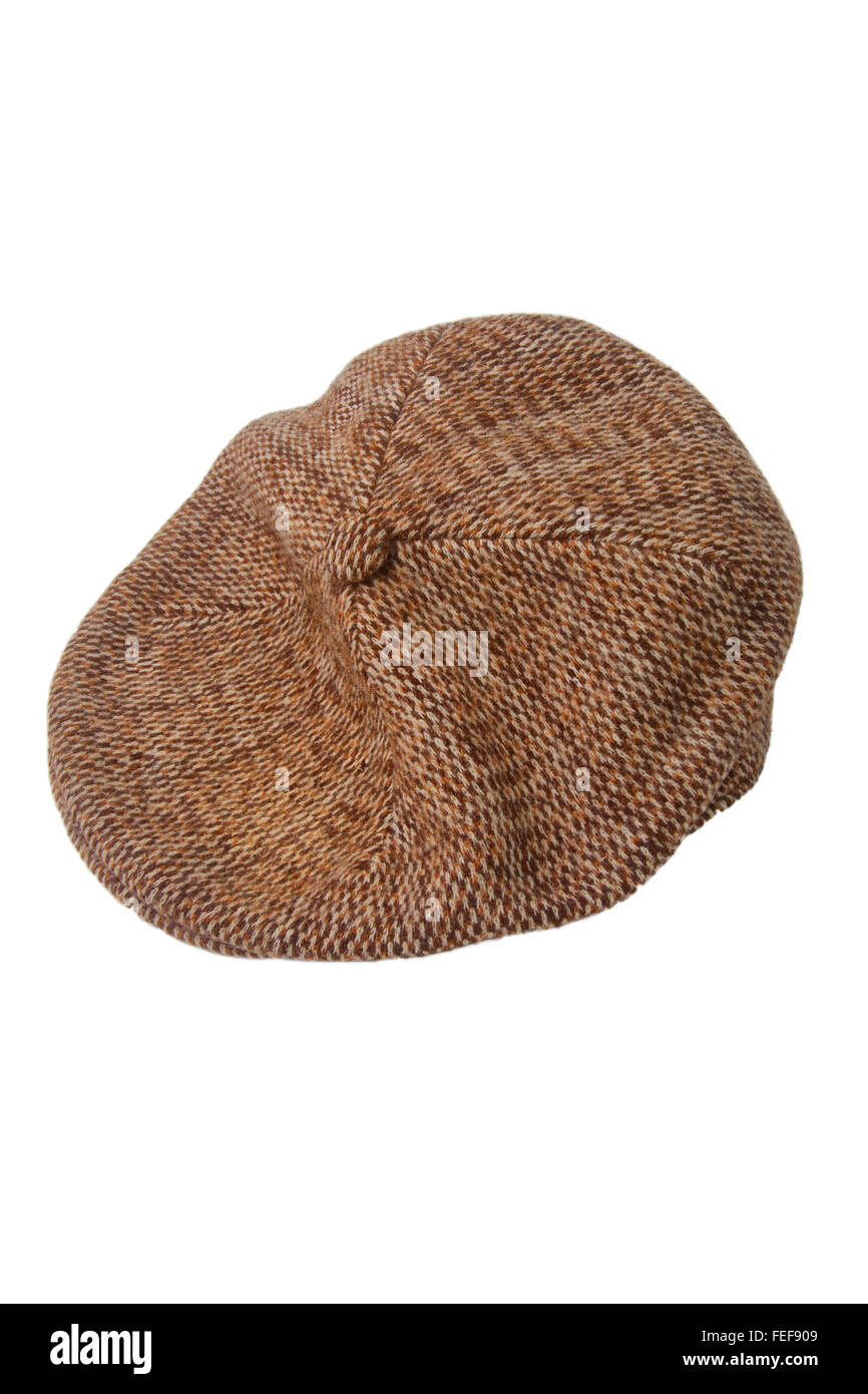 Cloth or flat cap on a white background Stock Photo