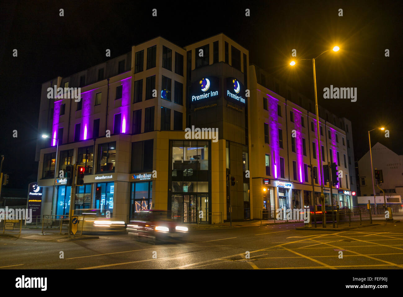 Premier Inn Night Time Canterbury Kent UK Stock Photo