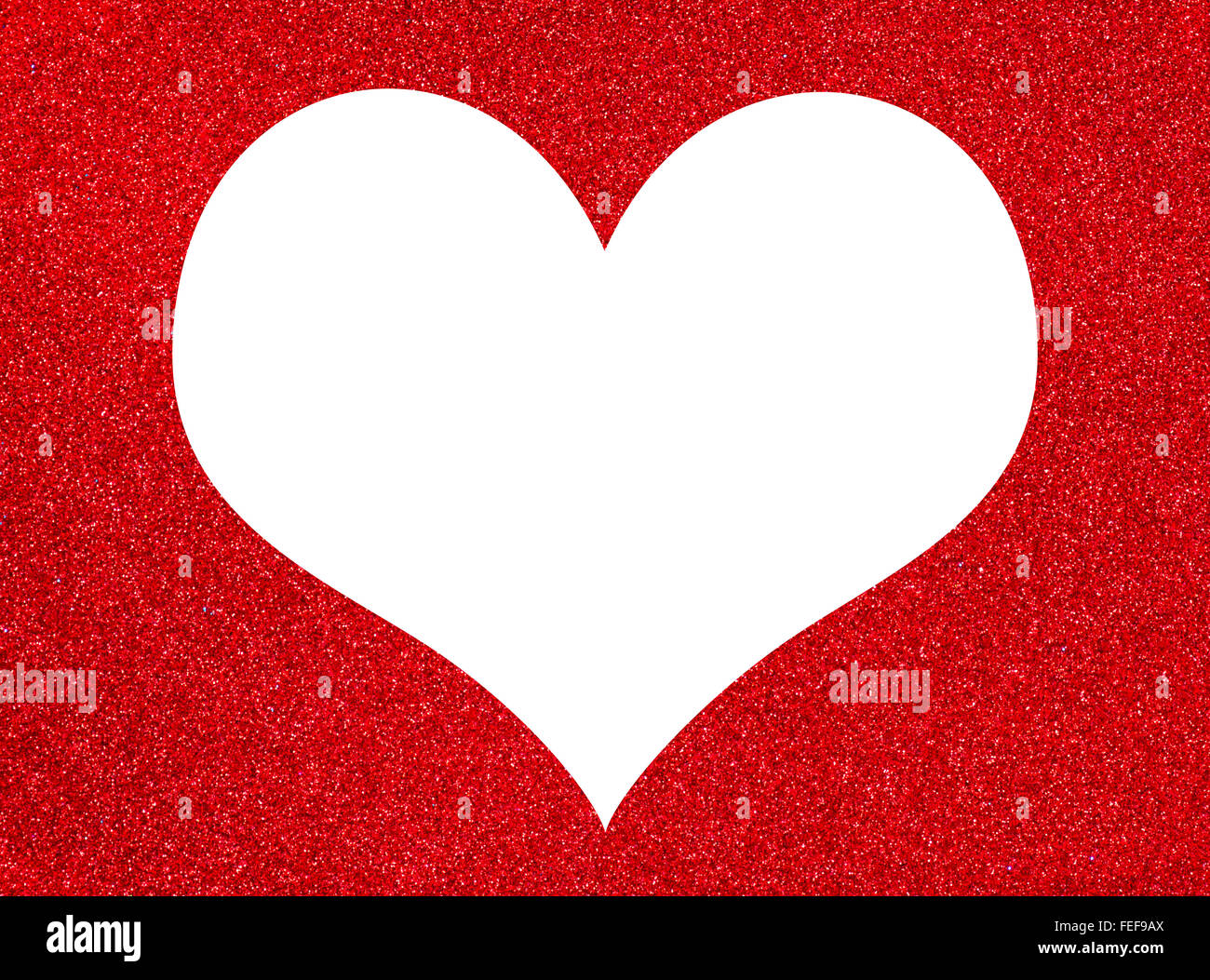 One large heart on a red Textured, glitter background with copy space lots of room for text ,ideal for Valentine's Day, poster, Stock Photo