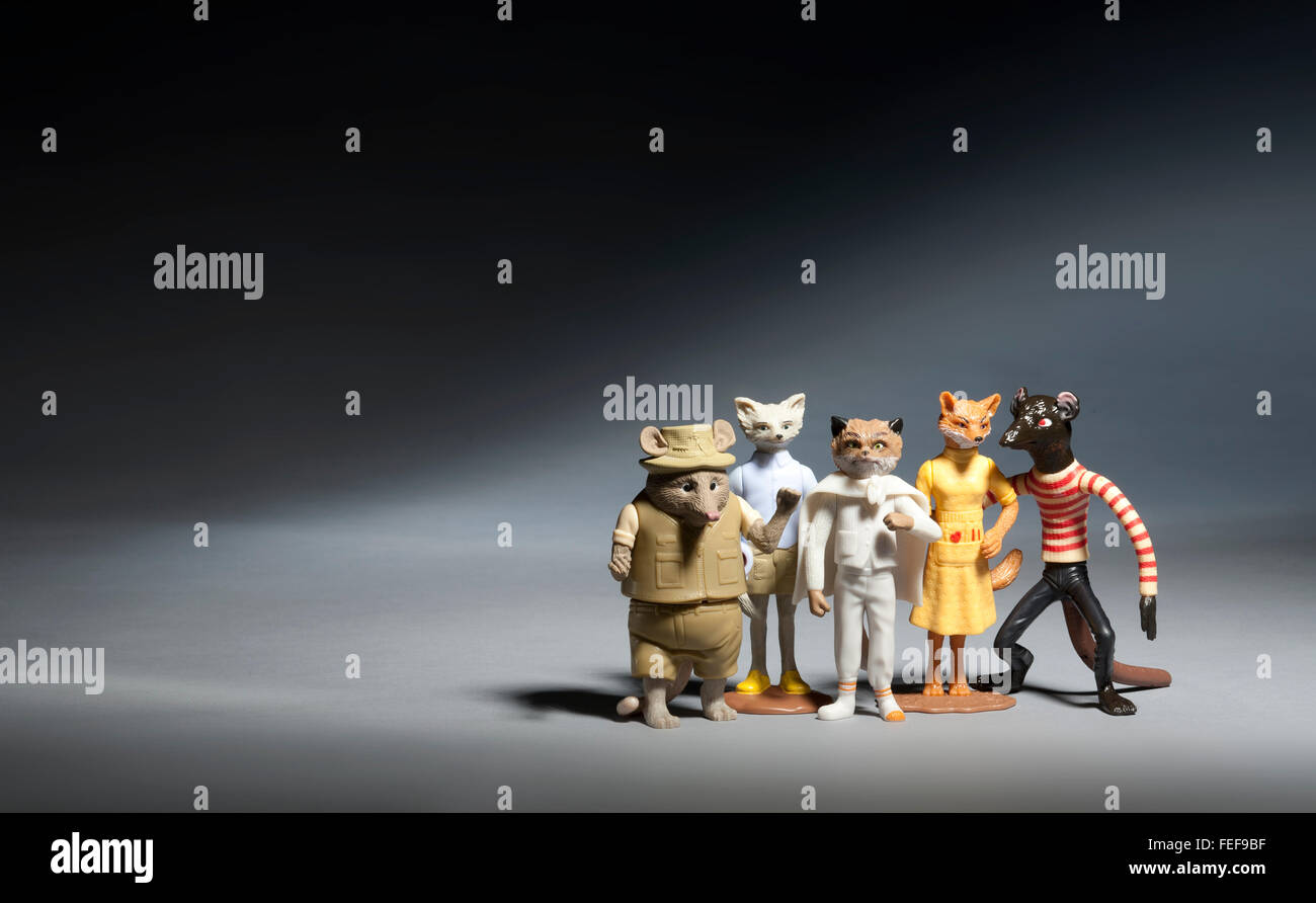 Mcdonalds happy meal toys from the film Fantastic mr Fox Stock Photo - Alamy