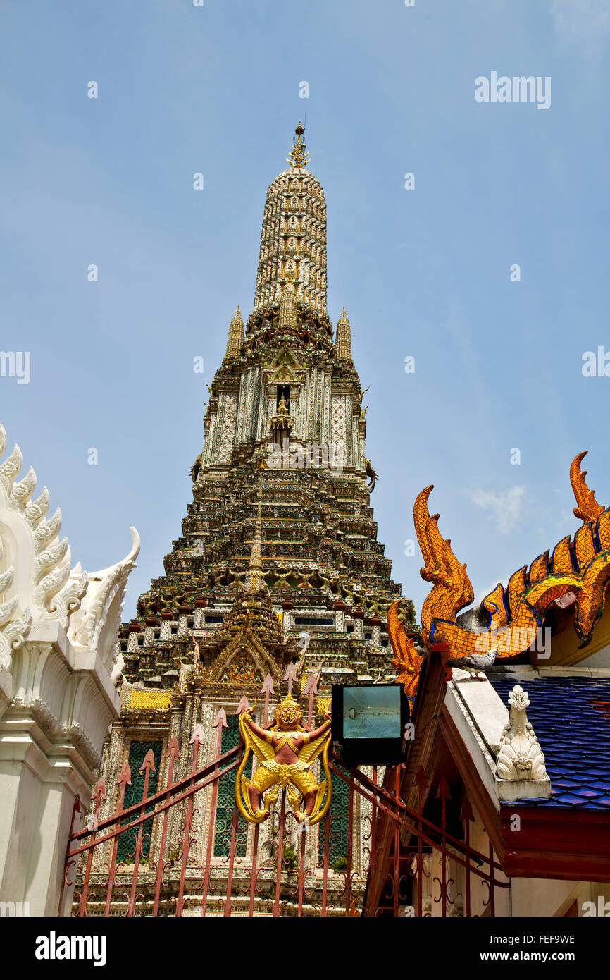 asia bangkok in temple thailand abstract cross colors roof wat and ...