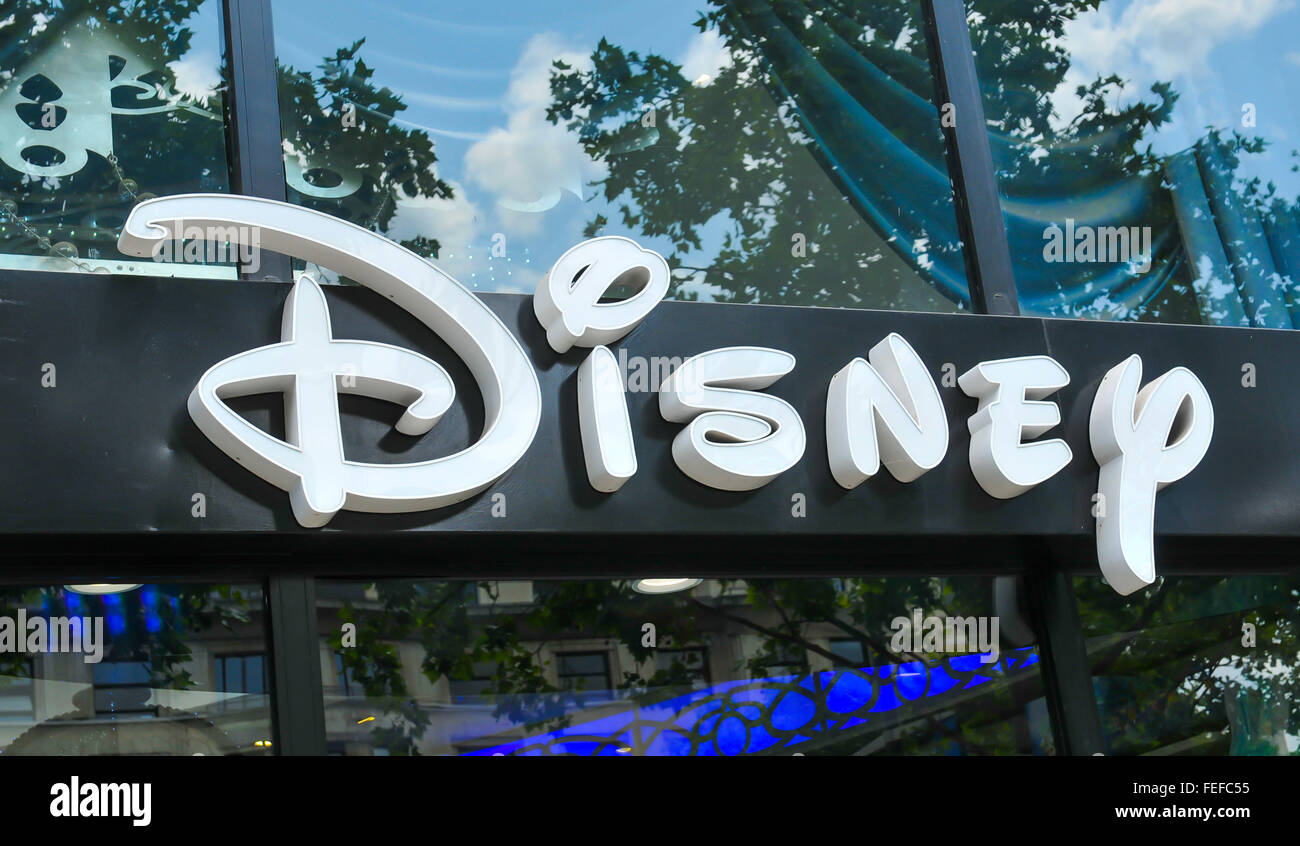 Paris, France - July 9, 2015: Detail of entrance to Disney store on Champs Elysees, Paris, France Stock Photo