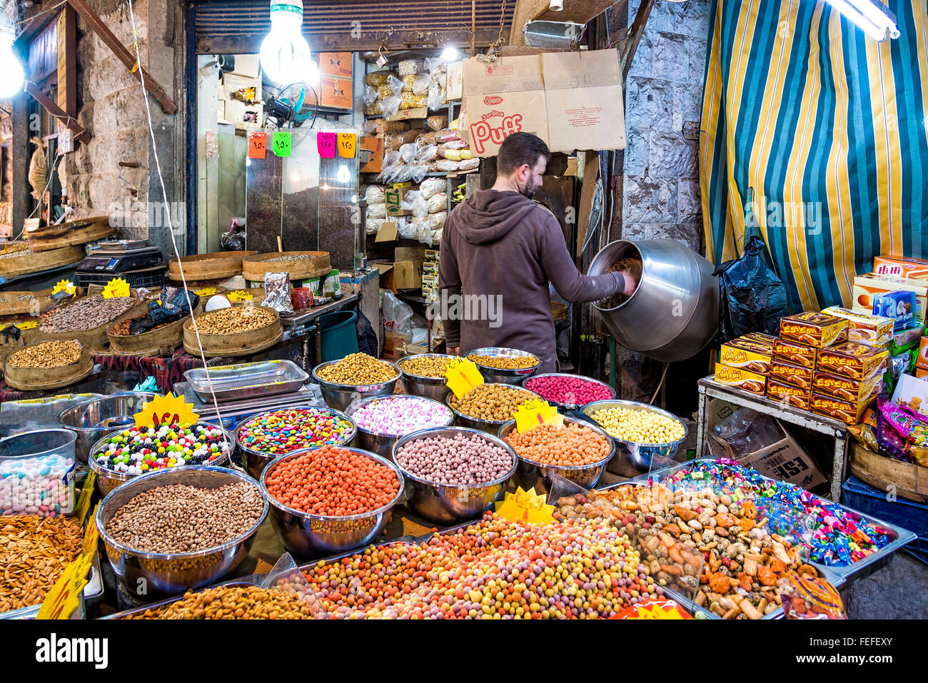 Amman, Jordan - April 02, 2015: View of Souq Market in Amman downtown. Stock Photo