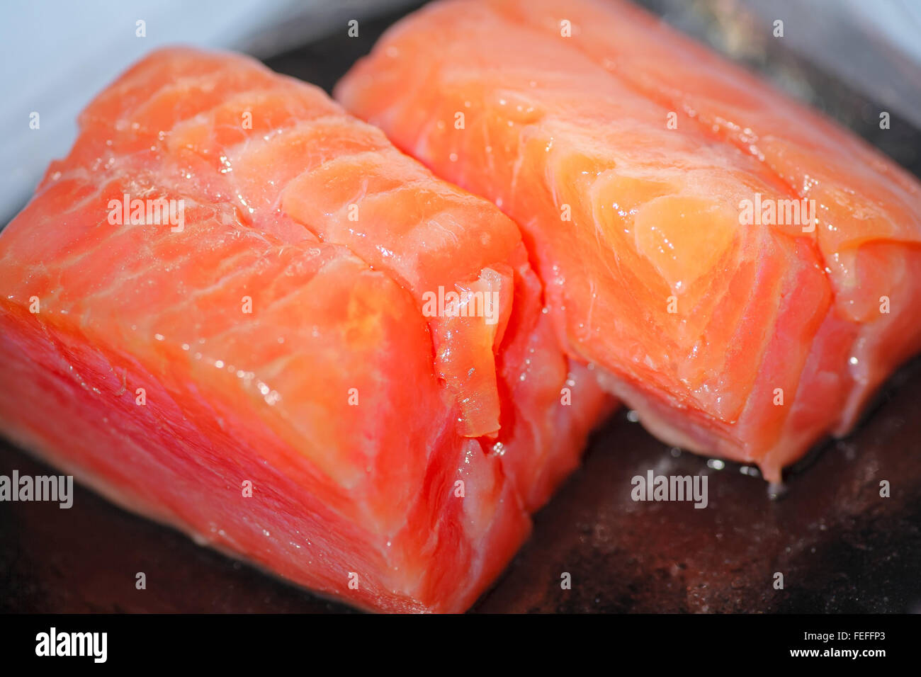 Macro Fillets Raw salmon fillet macro Stock Photo - Alamy