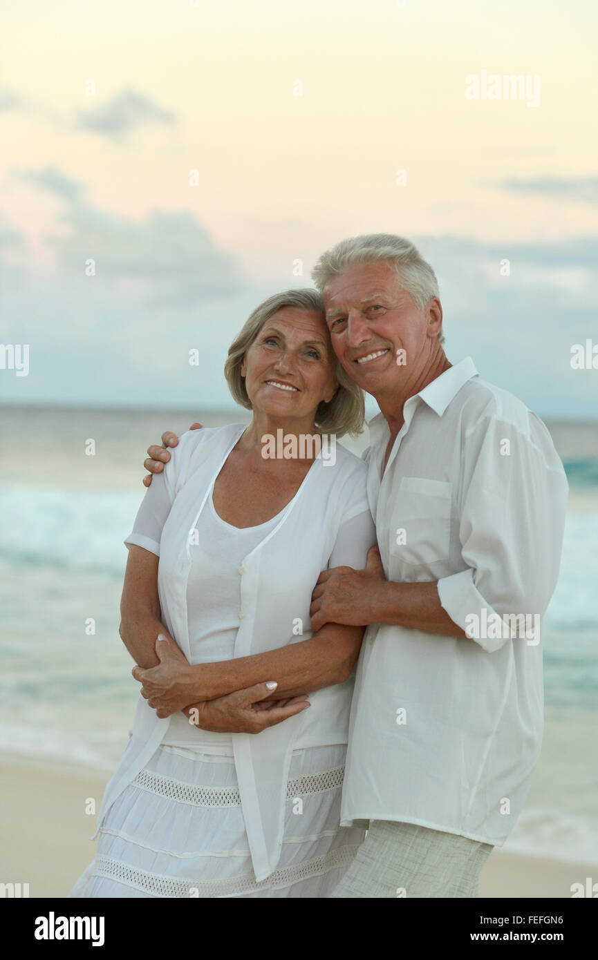 Senior couple at sea Stock Photo - Alamy