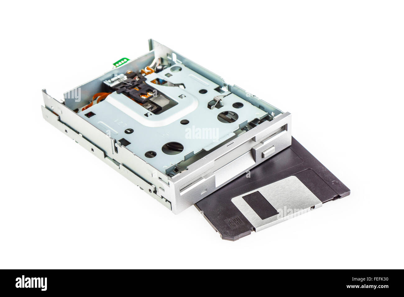 Floppy disk drive and diskette, white isolated 01 Stock Photo Alamy