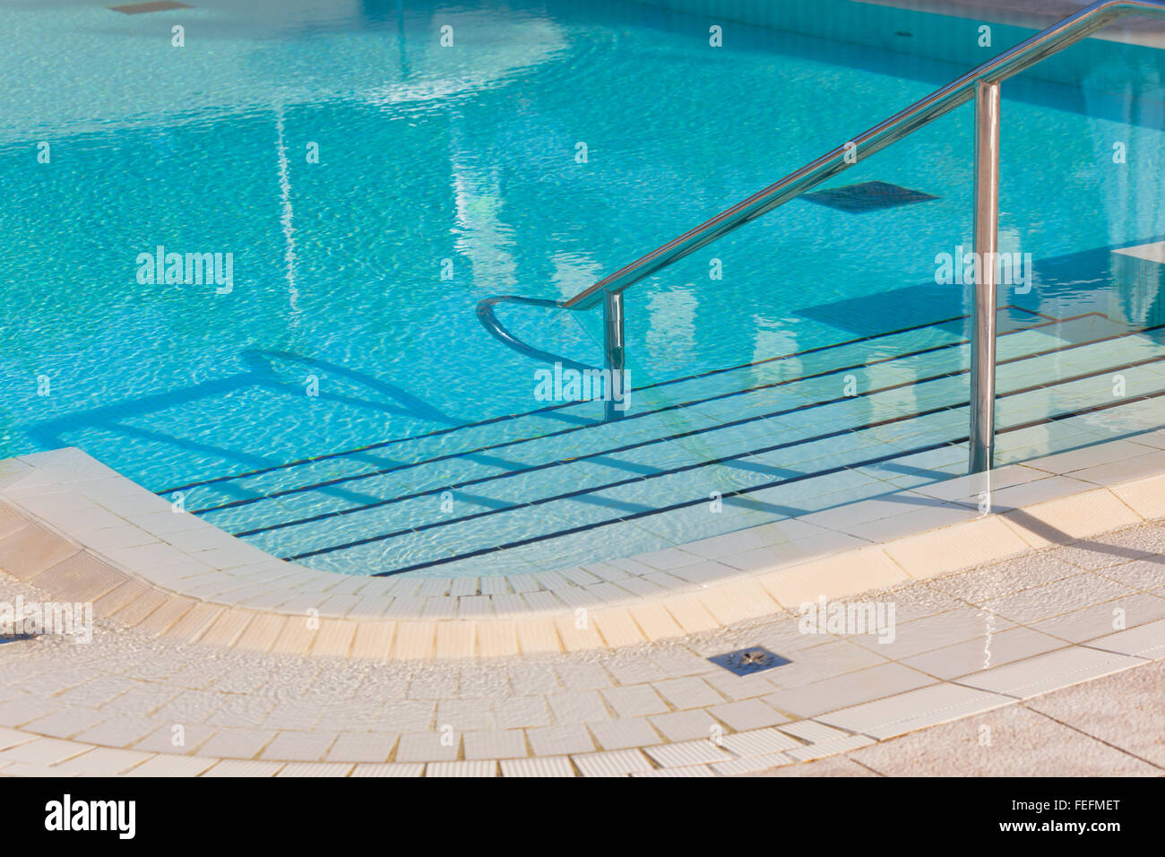 Outdoor Swimming pool with staircase. Horizontal shot Stock Photo - Alamy