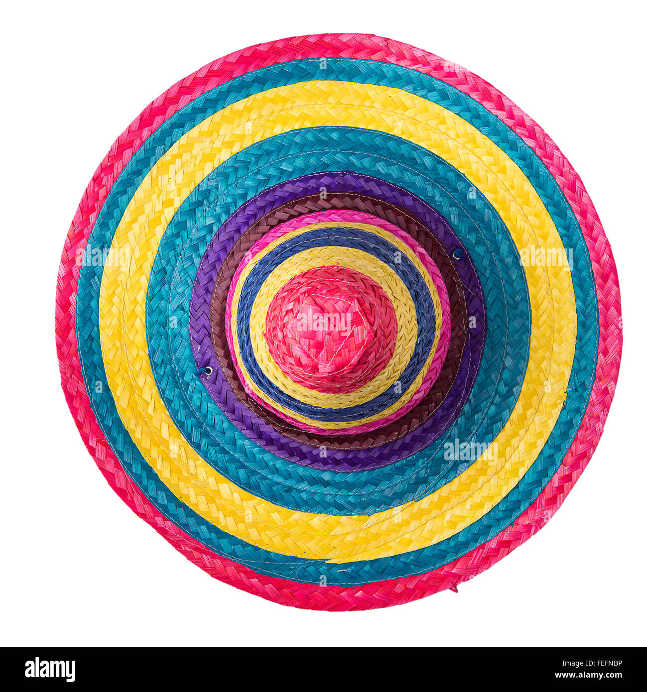 Mexican straw sombrero isolated on white top view Stock Photo Alamy
