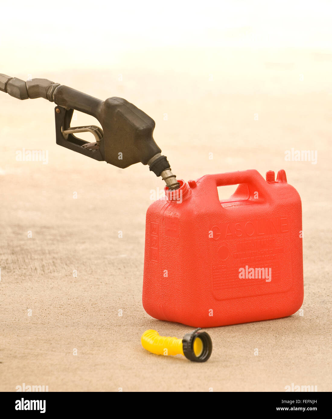 Filling Gas Can Stock Photo Alamy