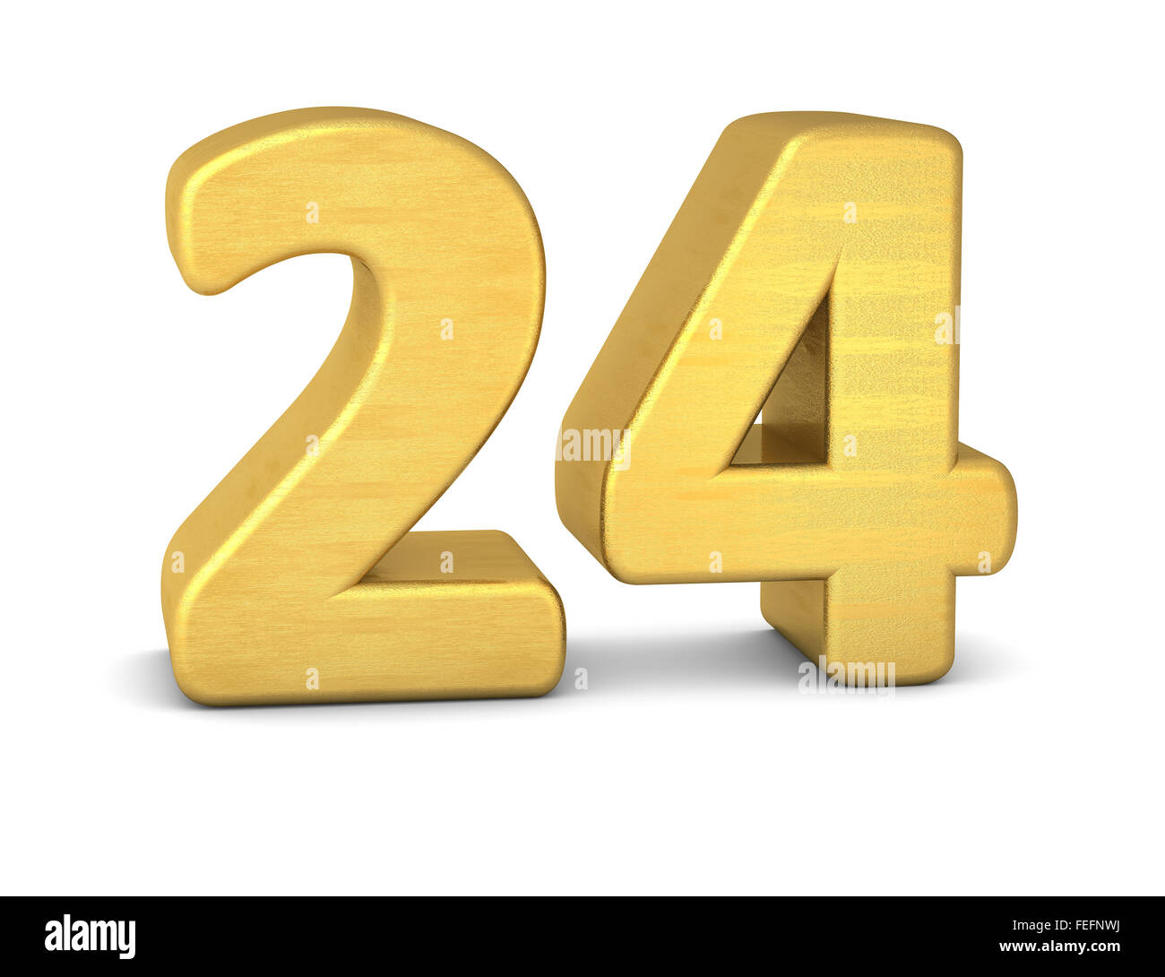 Yellow Metallic Number 24 On White Stock Illustration 213261634