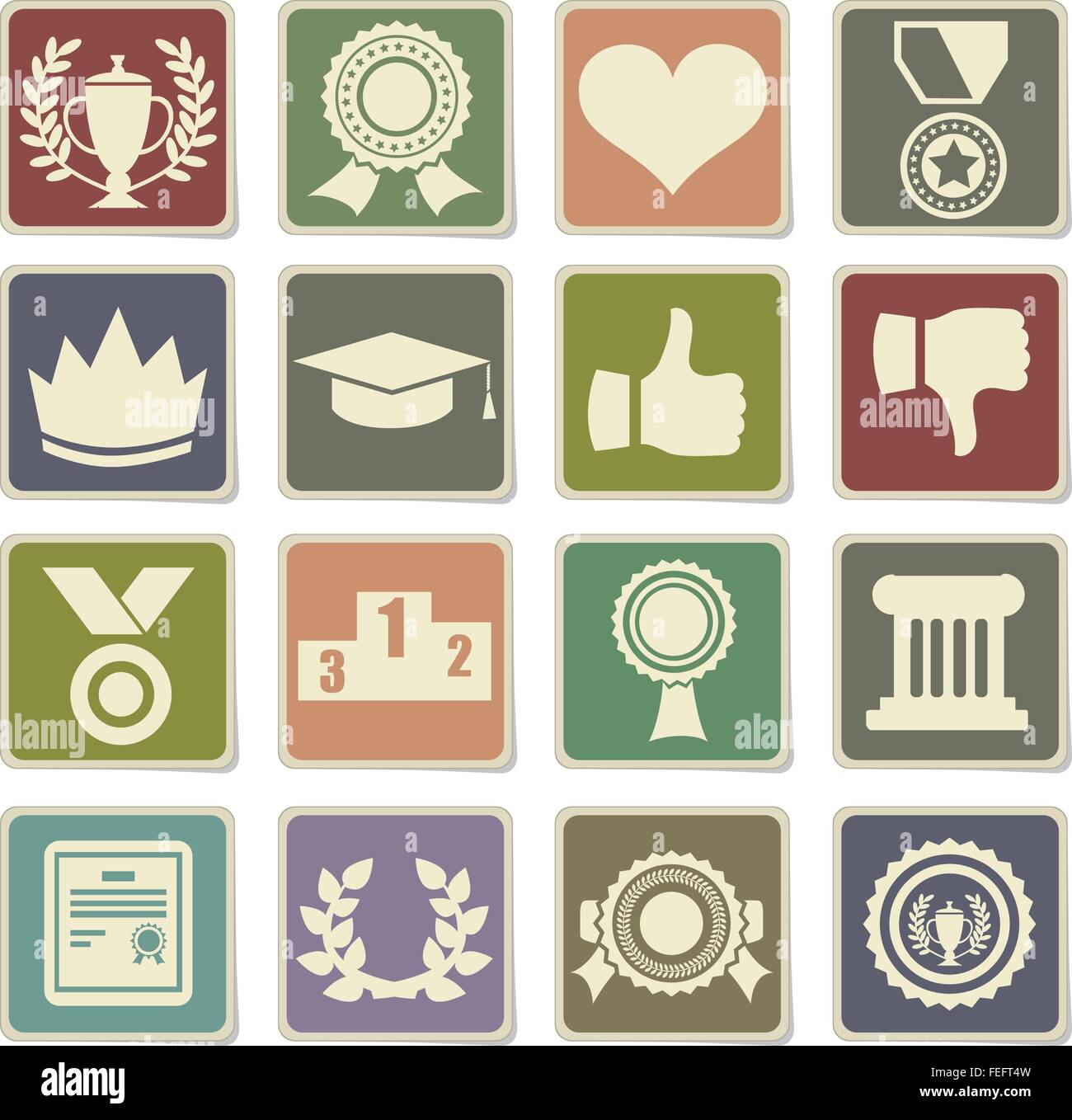 Trophy and prize icon set Stock Vector Image & Art - Alamy