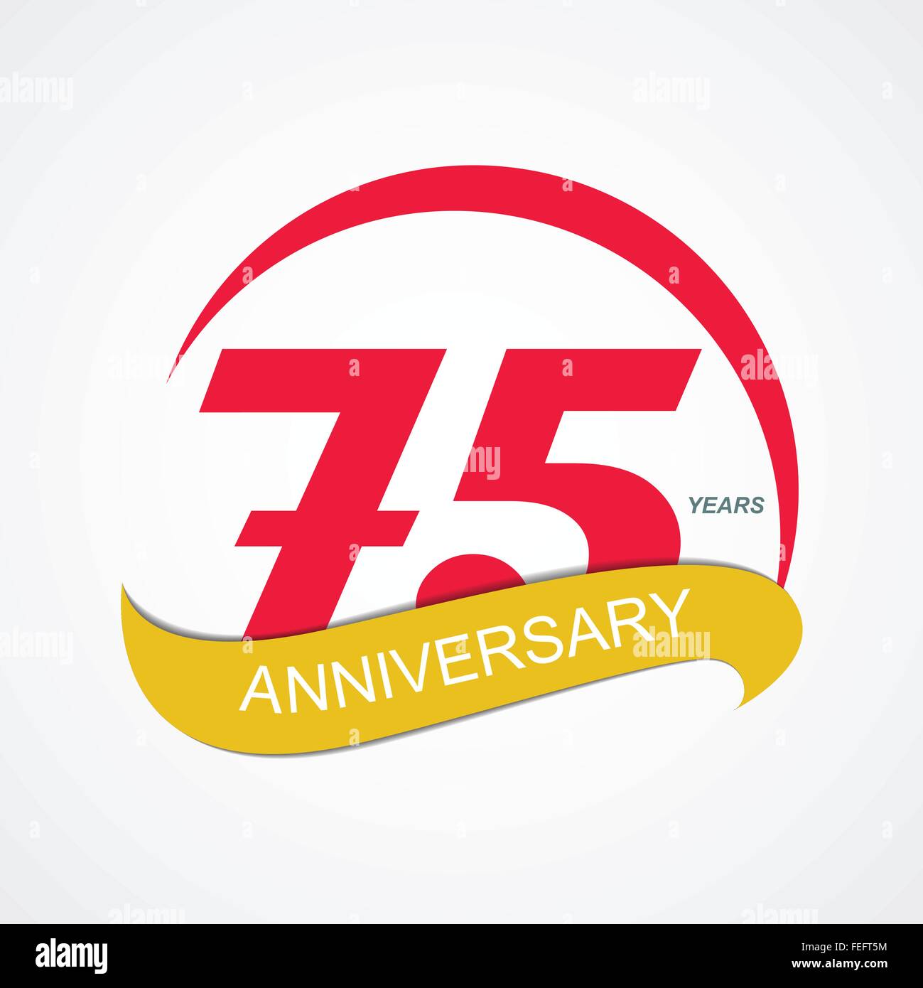 75 Years Anniversary Logo With Ribbon 75th Anniversary Celebration Label  Design Element For Birthday Invitation Wedding Jubilee Vector Illustration  Stock Illustration - Download Image Now - iStock