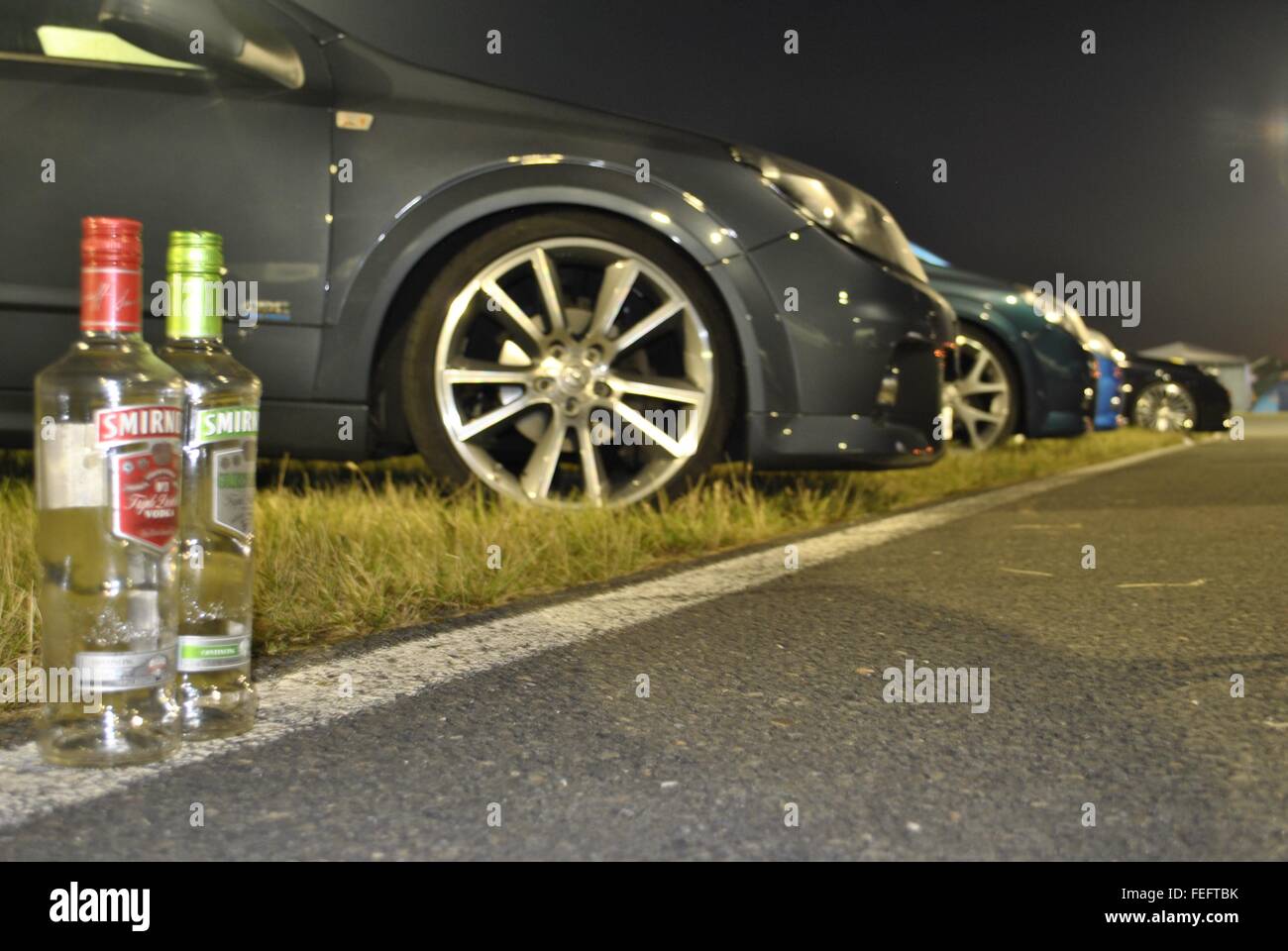 Vauxhall Opel -Treffen Oschersleben Car meeting Party drink sleeping Germany Camping Stock Photo