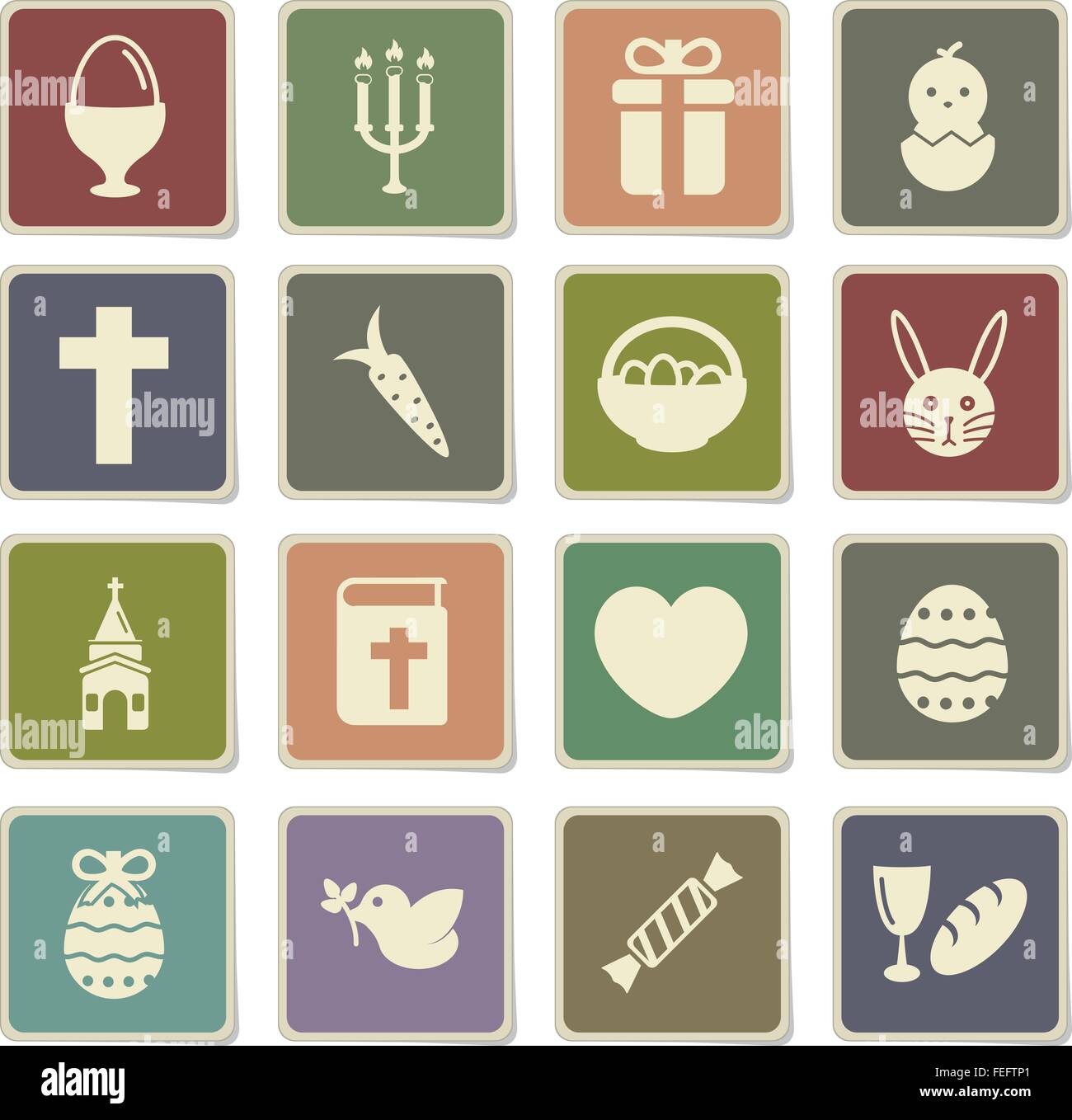 Easter day simply icons Stock Vector