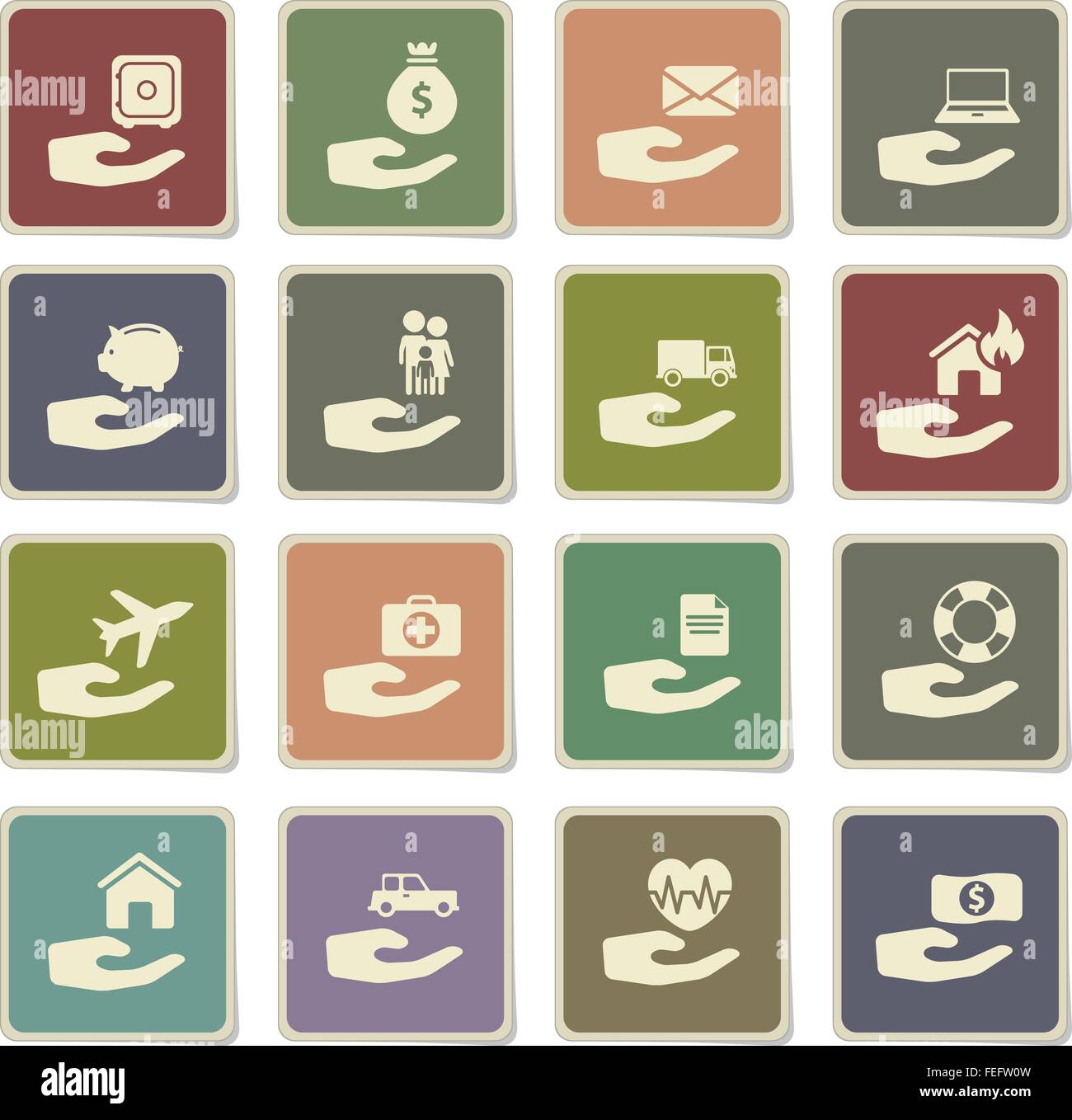 Insurance simply icons Stock Vector Image & Art - Alamy