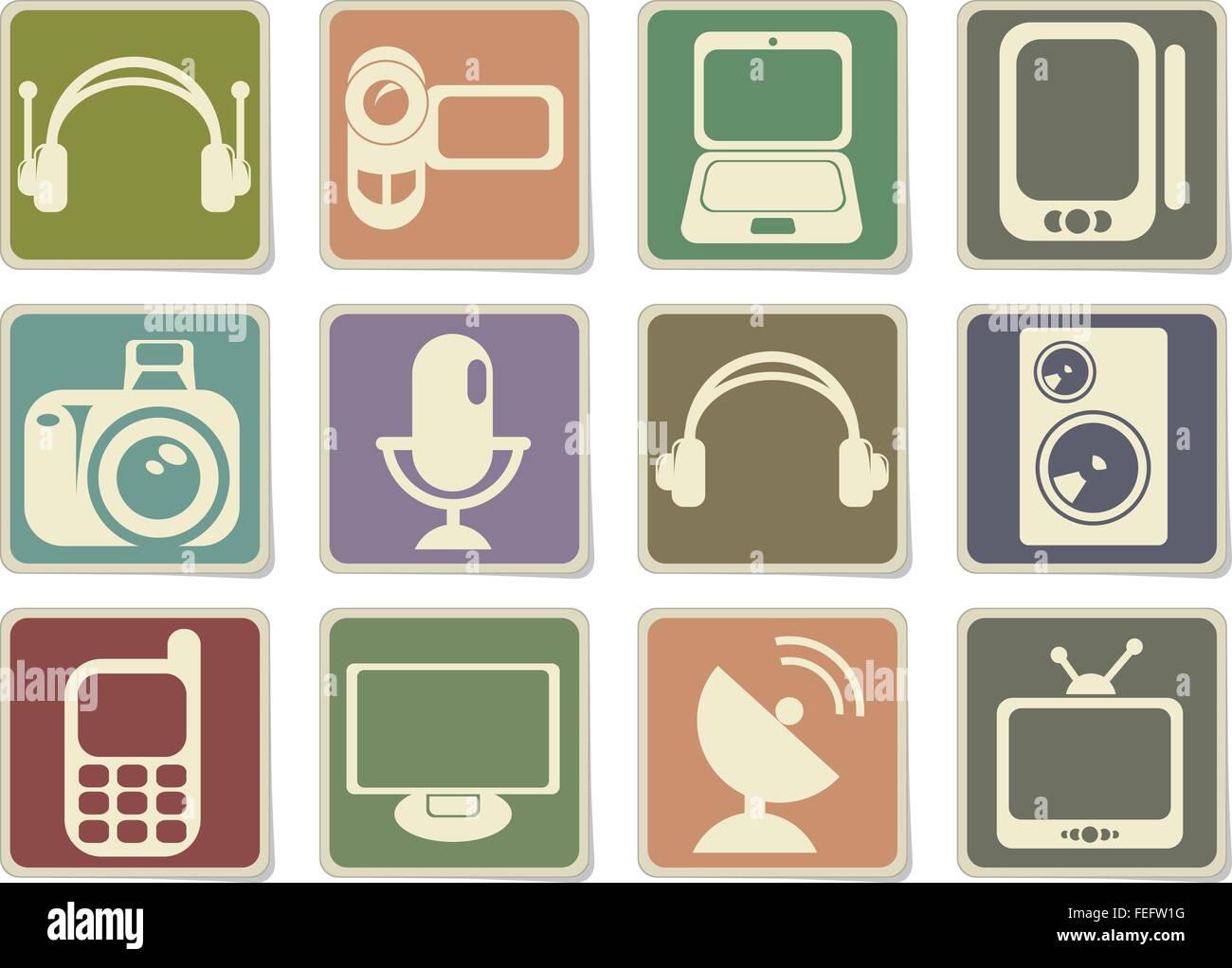 media icons set Stock Vector Image & Art - Alamy