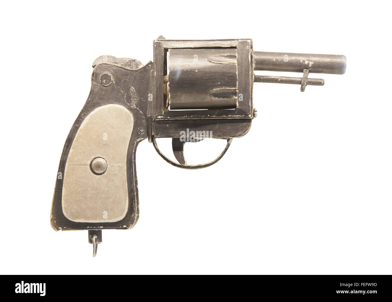 Home made fake gun isolated on white Stock Photo