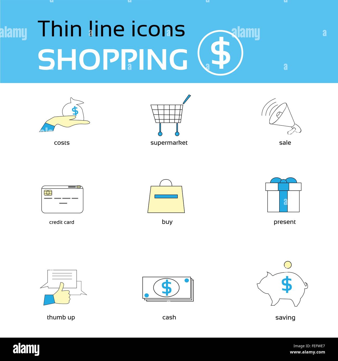 Shopping Icons Thin Line Set Collection Stock Vector Image & Art - Alamy