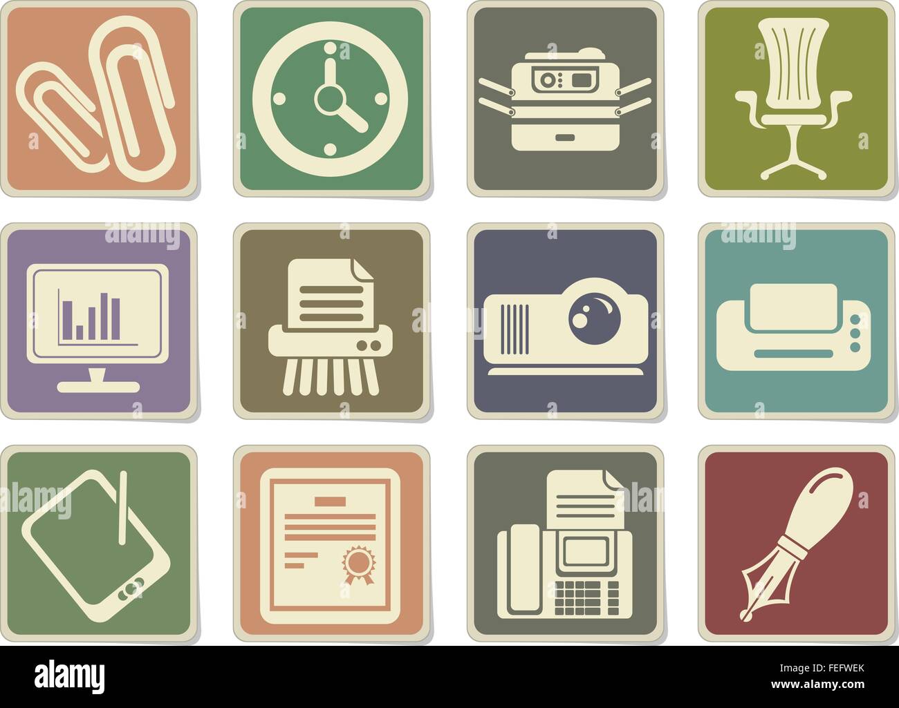 Office simply icons Stock Vector Image & Art - Alamy
